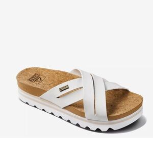 Reef Women's White and Tan Sandals